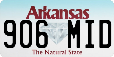 AR license plate 906MID