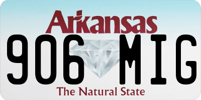 AR license plate 906MIG