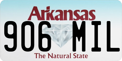 AR license plate 906MIL