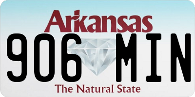 AR license plate 906MIN