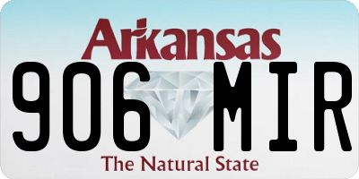 AR license plate 906MIR