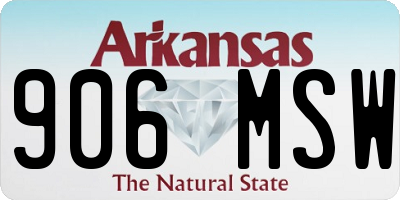 AR license plate 906MSW