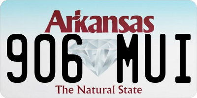 AR license plate 906MUI