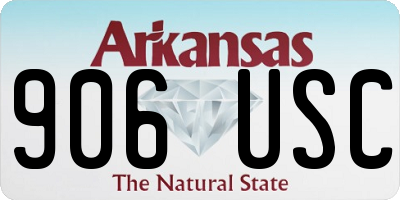 AR license plate 906USC
