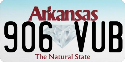 AR license plate 906VUB