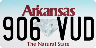 AR license plate 906VUD