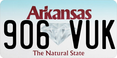 AR license plate 906VUK