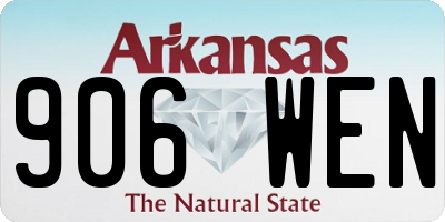 AR license plate 906WEN