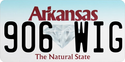 AR license plate 906WIG
