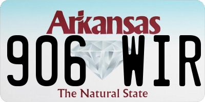 AR license plate 906WIR