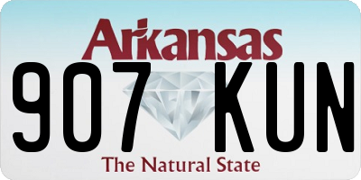 AR license plate 907KUN