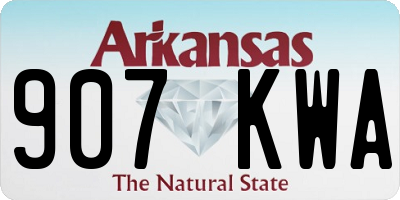 AR license plate 907KWA
