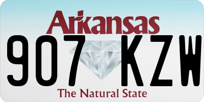 AR license plate 907KZW