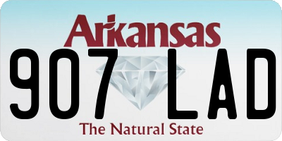 AR license plate 907LAD
