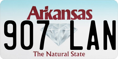 AR license plate 907LAN