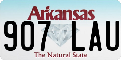 AR license plate 907LAU