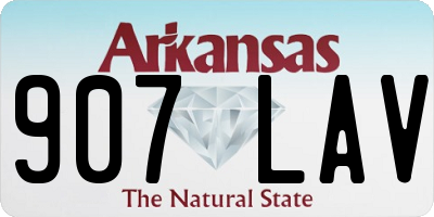 AR license plate 907LAV