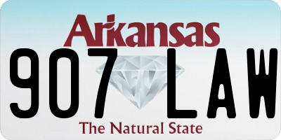 AR license plate 907LAW