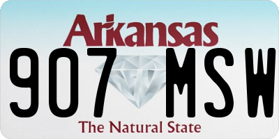 AR license plate 907MSW