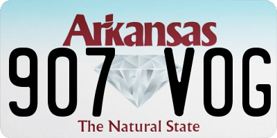AR license plate 907VOG