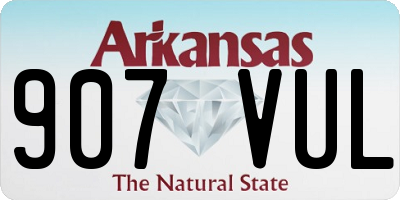 AR license plate 907VUL