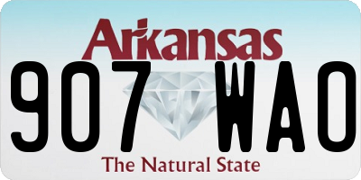 AR license plate 907WAO