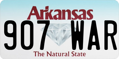 AR license plate 907WAR