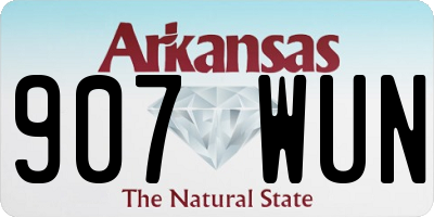 AR license plate 907WUN