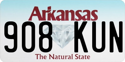 AR license plate 908KUN