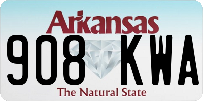 AR license plate 908KWA