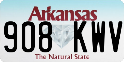 AR license plate 908KWV