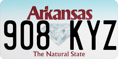 AR license plate 908KYZ