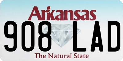 AR license plate 908LAD