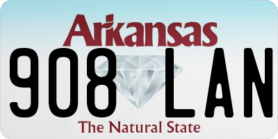 AR license plate 908LAN