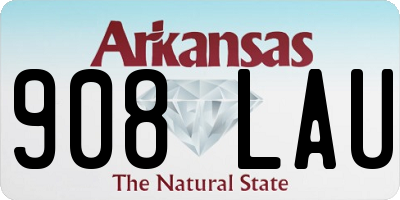 AR license plate 908LAU