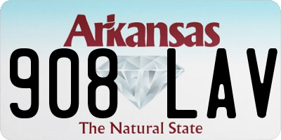 AR license plate 908LAV