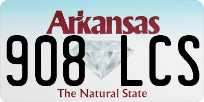 AR license plate 908LCS