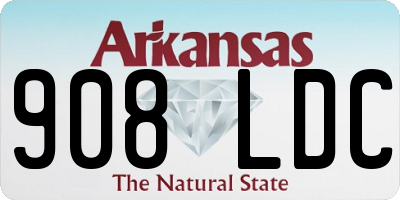 AR license plate 908LDC