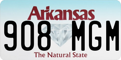 AR license plate 908MGM