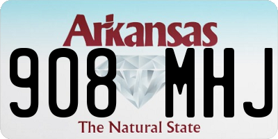 AR license plate 908MHJ