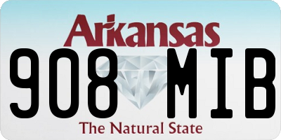 AR license plate 908MIB