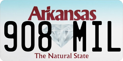 AR license plate 908MIL