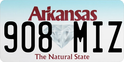 AR license plate 908MIZ