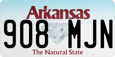 AR license plate 908MJN