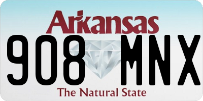 AR license plate 908MNX