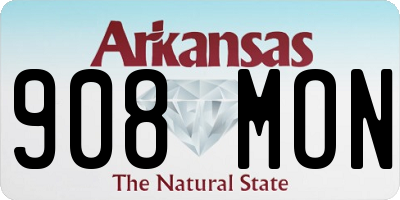 AR license plate 908MON