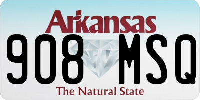 AR license plate 908MSQ