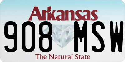 AR license plate 908MSW