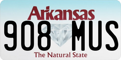 AR license plate 908MUS