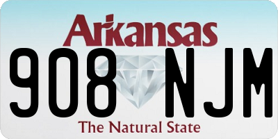 AR license plate 908NJM